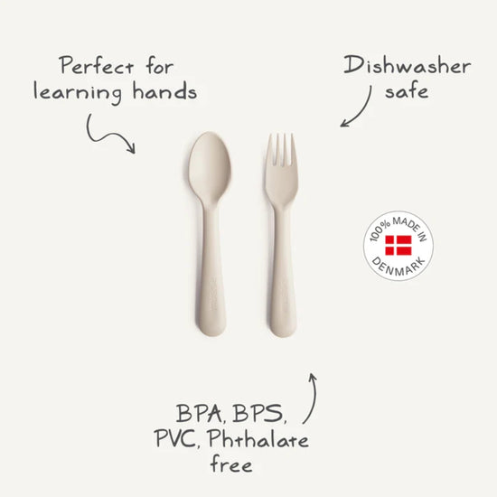 Mushie Fork and Spoon Set - Powder Blue - Safe & Non-Toxic